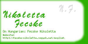 nikoletta fecske business card